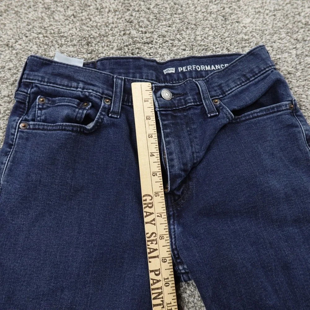 Levis Jeans Mens 29X30‎ Dark Blue Denim Pants Performance 502 Taper Stretch Flex